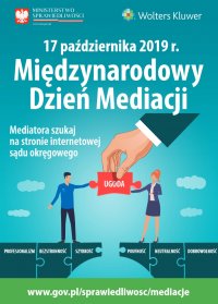 Plakat, promujący Międzynarodowy Dzień Mediacji